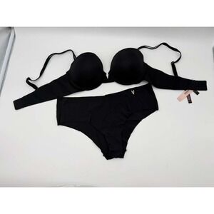 Victoria's Secret Classic Black Lingerie Set - Bra 38C & Panty XL NWT